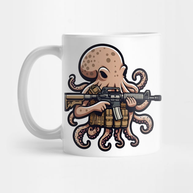 Tactical Octopus Adventure Tee: Where Intelligence Meets Style by Rawlifegraphic